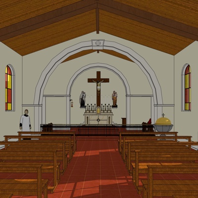 European-style church prayer room free