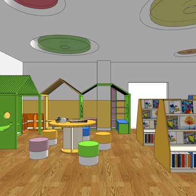 Free reading room of modern kindergarten