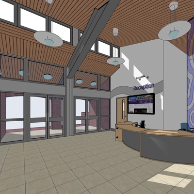 Modern lobby front desk free