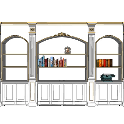 European-style decorative bookcase for free