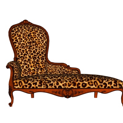 European-style leopard-print chaise longue free