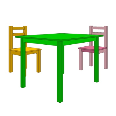 Modern solid wood children table and chair free