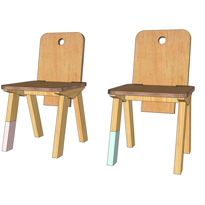 Nordic Solid Wood Children's Chair Free