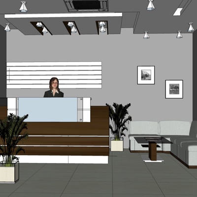 Modern Office Front Desk Free