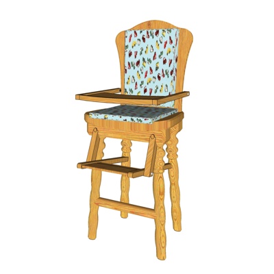 European-style solid wood children's chair for free