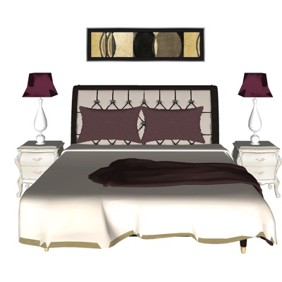 European-style fabric double bed for free