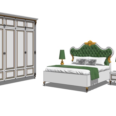 European-style fabric double bed for free