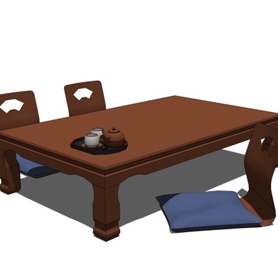 Japanese Tatami Tea Table and Chair Free