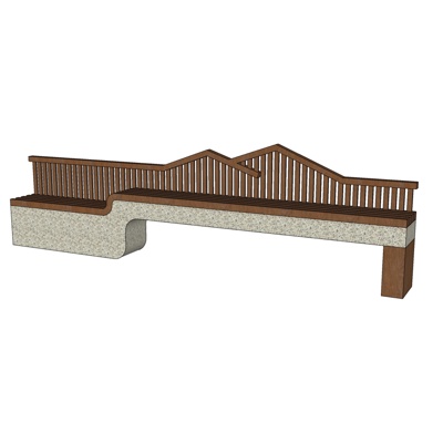 Modern Park Solid Wood Bench Free