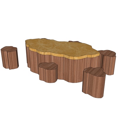 Modern stump tea table and chair free