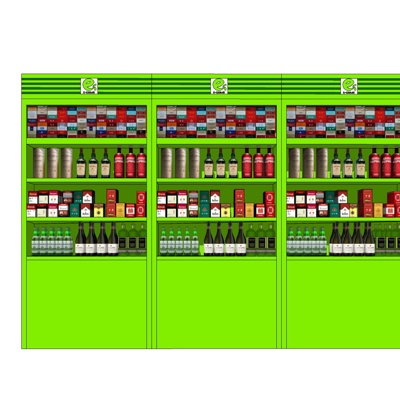 Modern supermarket showcase shelves free