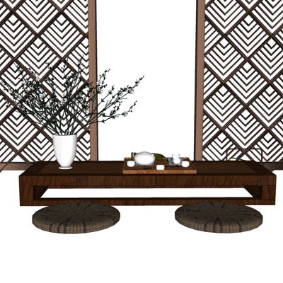 Modern Tatami Tea Table and Chair Free