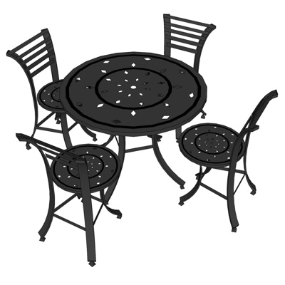 Industrial style metal outdoor leisure table and chairs free