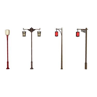 New Chinese solid wood street lamp free