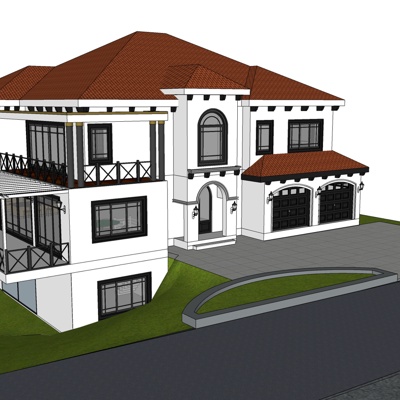 European-style single-family villa appearance free