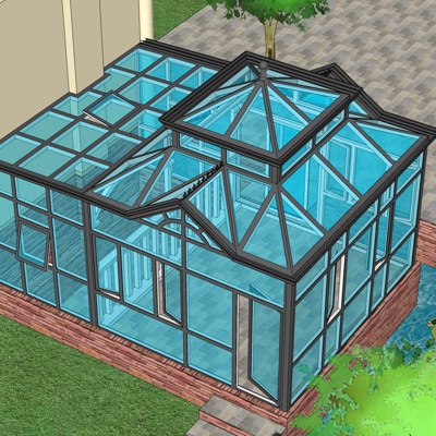 Modern glass sun room free