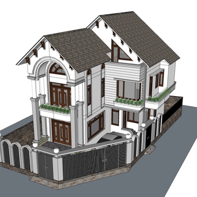 European-style single-family villa appearance free