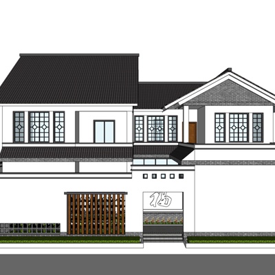 New Chinese-style single-family villa for free