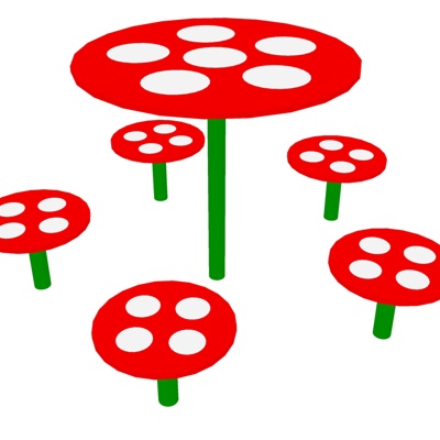 Modern Mushroom Children's Table and Chair Free