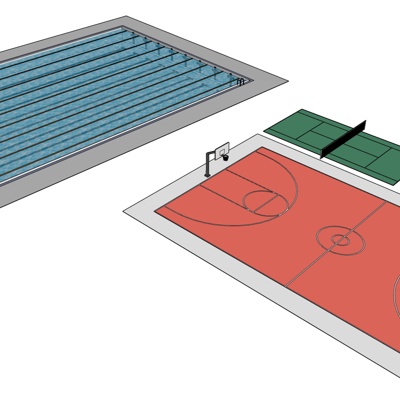 modern basketball court Natatorium free