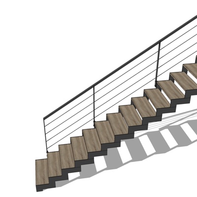 Modern Straight Run Stairs Free