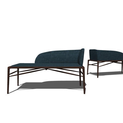 Modern fabric chaise longue