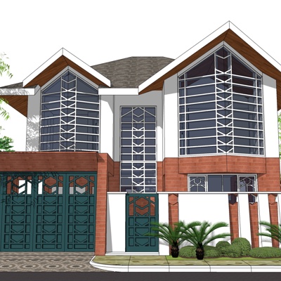 European-style single-family villa for free