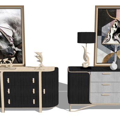 Modern Affordable Luxury Style Side Cabinet Free