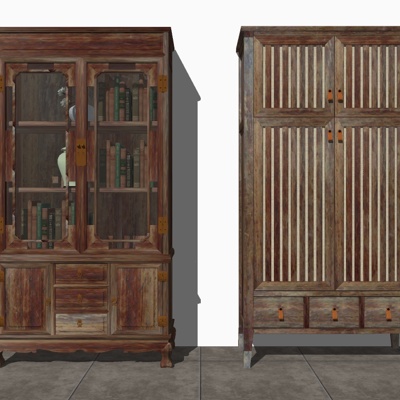 Neo-Chinese Style Solid Wood Locker Decorative Cabinet