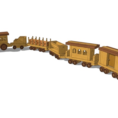 Modern Solid Wood Small Train Toy Free