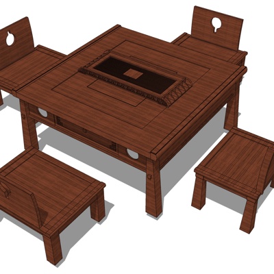 Neo-Chinese Style solid wood leisure table and chair free