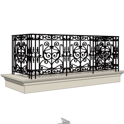 European-style wrought iron guardrail free of charge