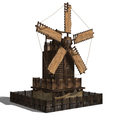 European solid wood windmill free