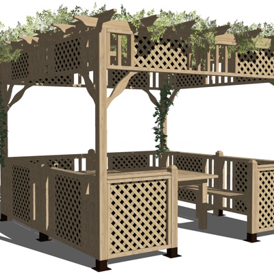 Modern solid wood gallery pavilion free