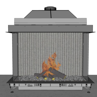 Modern metal fireplace free