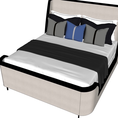 Modern fabric double bed free