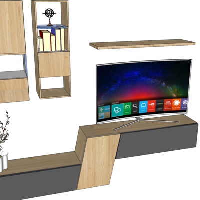 modern solid wood TV cabinet free