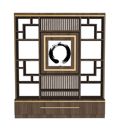 Neo-Chinese Style Solid Wood Decorative Rack Free