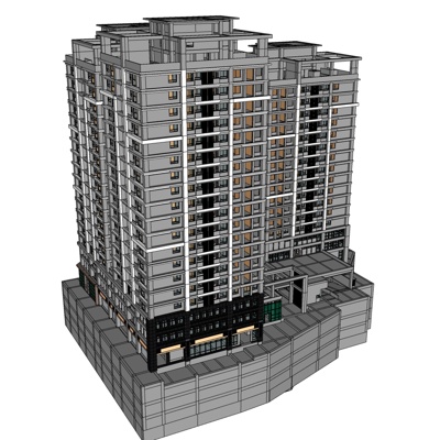 Modern high-rise apartment building free