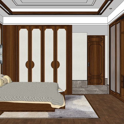 New Chinese Master Room Bedroom Free