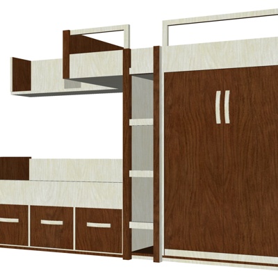 Modern bunk single bed