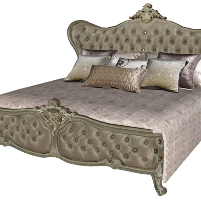 European-style fabric double bed