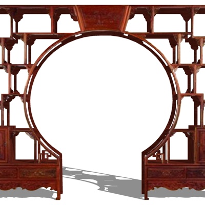 New Chinese Moon Door Antique Frame