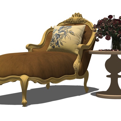 European-style fabric chaise longue