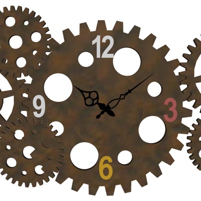 Industrial wind gear wall clock