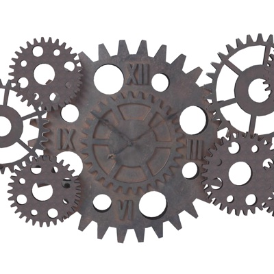 Industrial wind gear wall clock