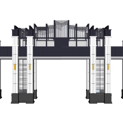 Neo-Chinese Style archway door head