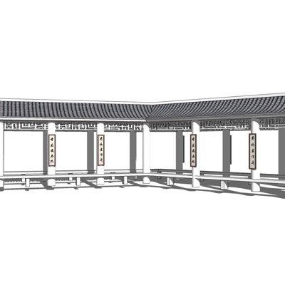 Chinese-style promenade pavilion