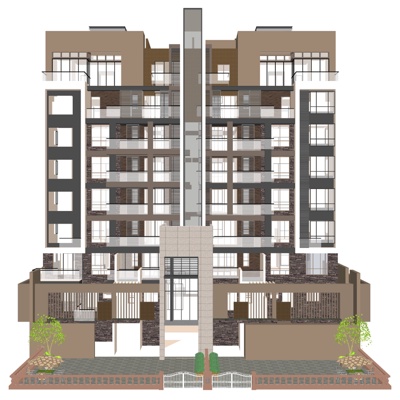 Modern apartment building exterior