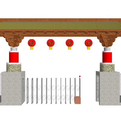 Neo-Chinese Style gate